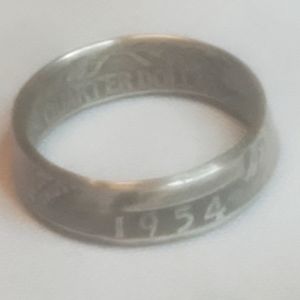 1954 quarter dollar coin ring